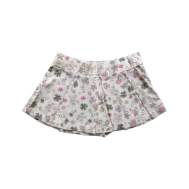 Short-Saia Flores Aquareladas Cru