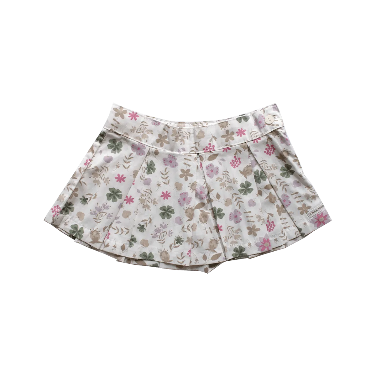 Short-Saia Flores Aquareladas Cru