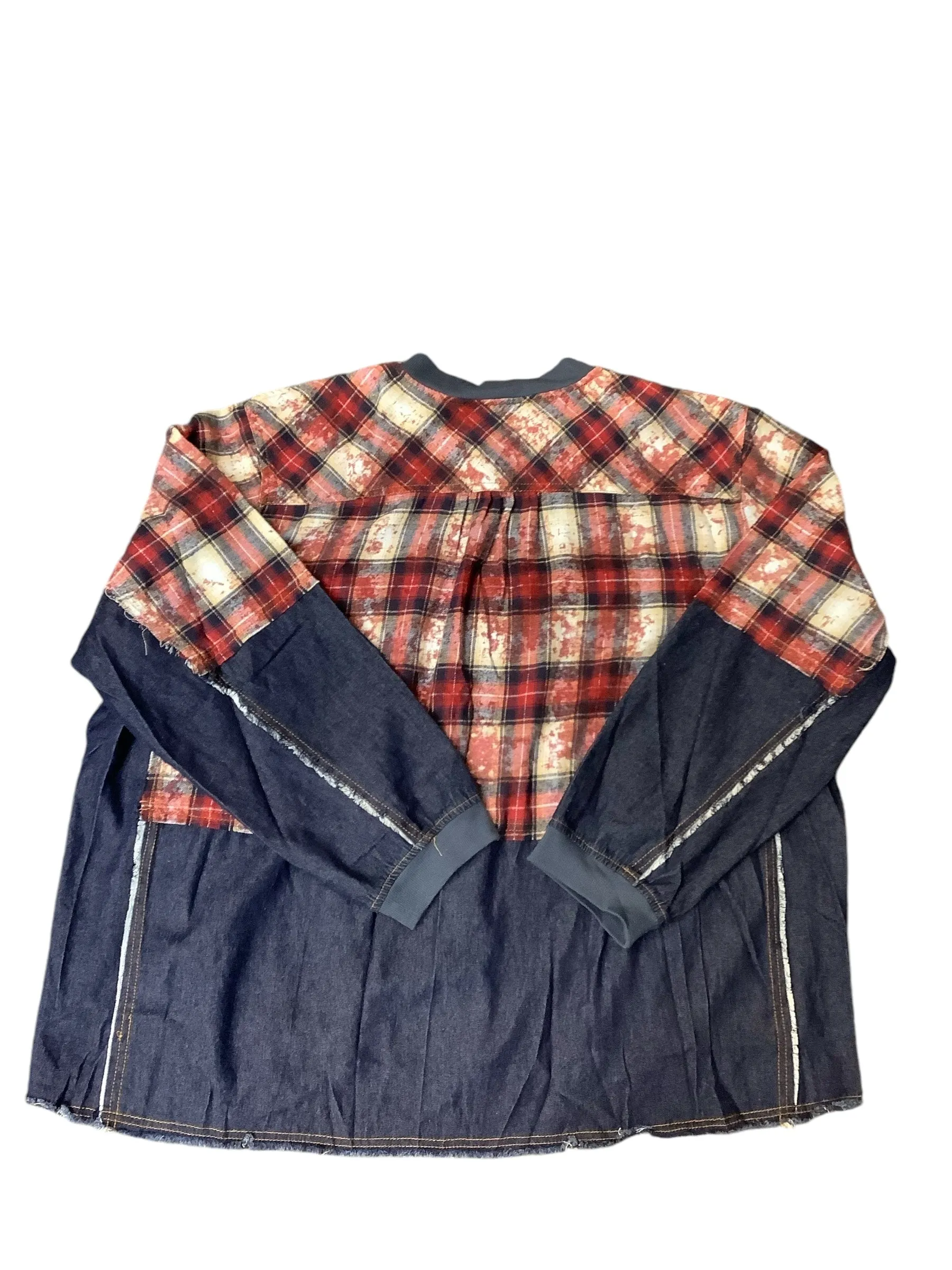 Top Long Sleeve By Oddi In Plaid Pattern, Size: 3x