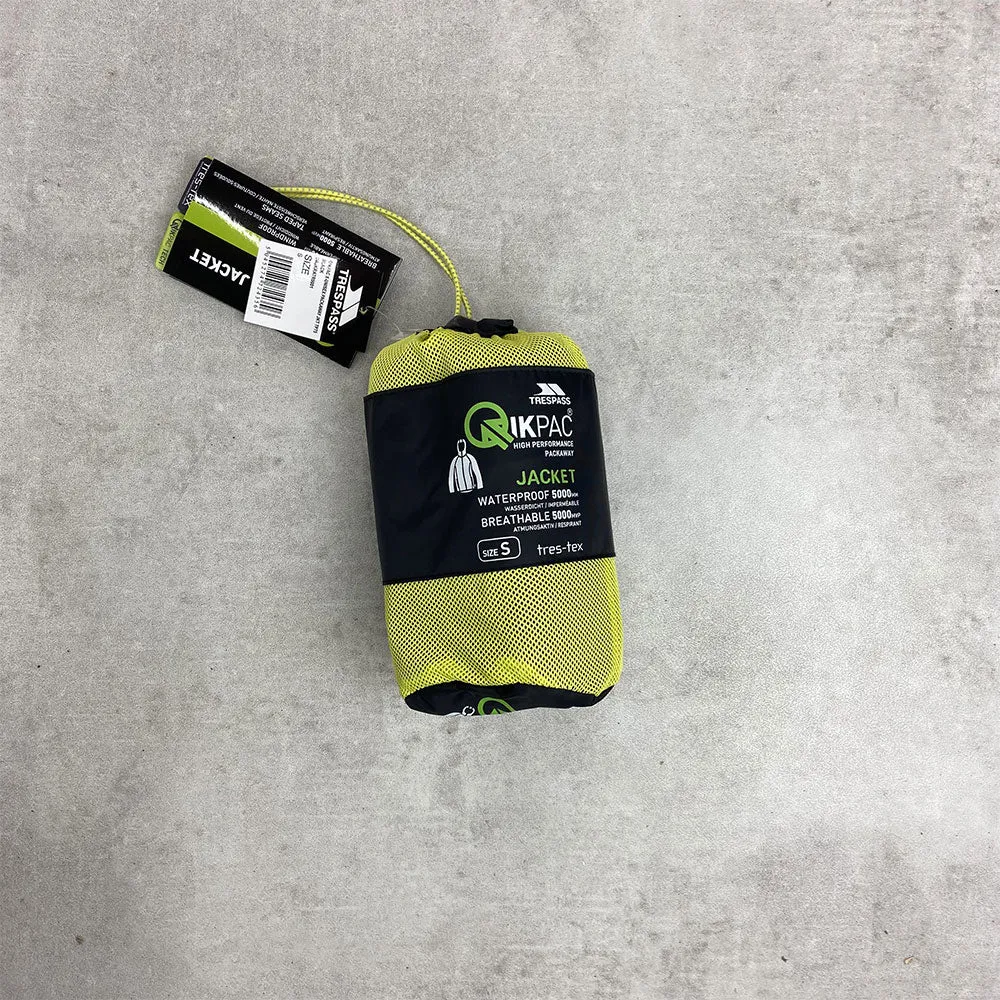 Trespass Waterproof Packaway Qikpac X Jacket Black/ Yellow