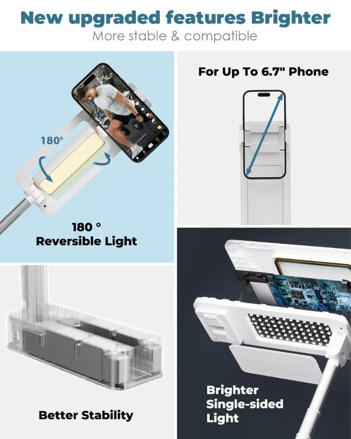 Viozon Extendable Selfie Phone Stand,5 Brightness&3 Color,Overhead Shooting LED Light (AP-V10)