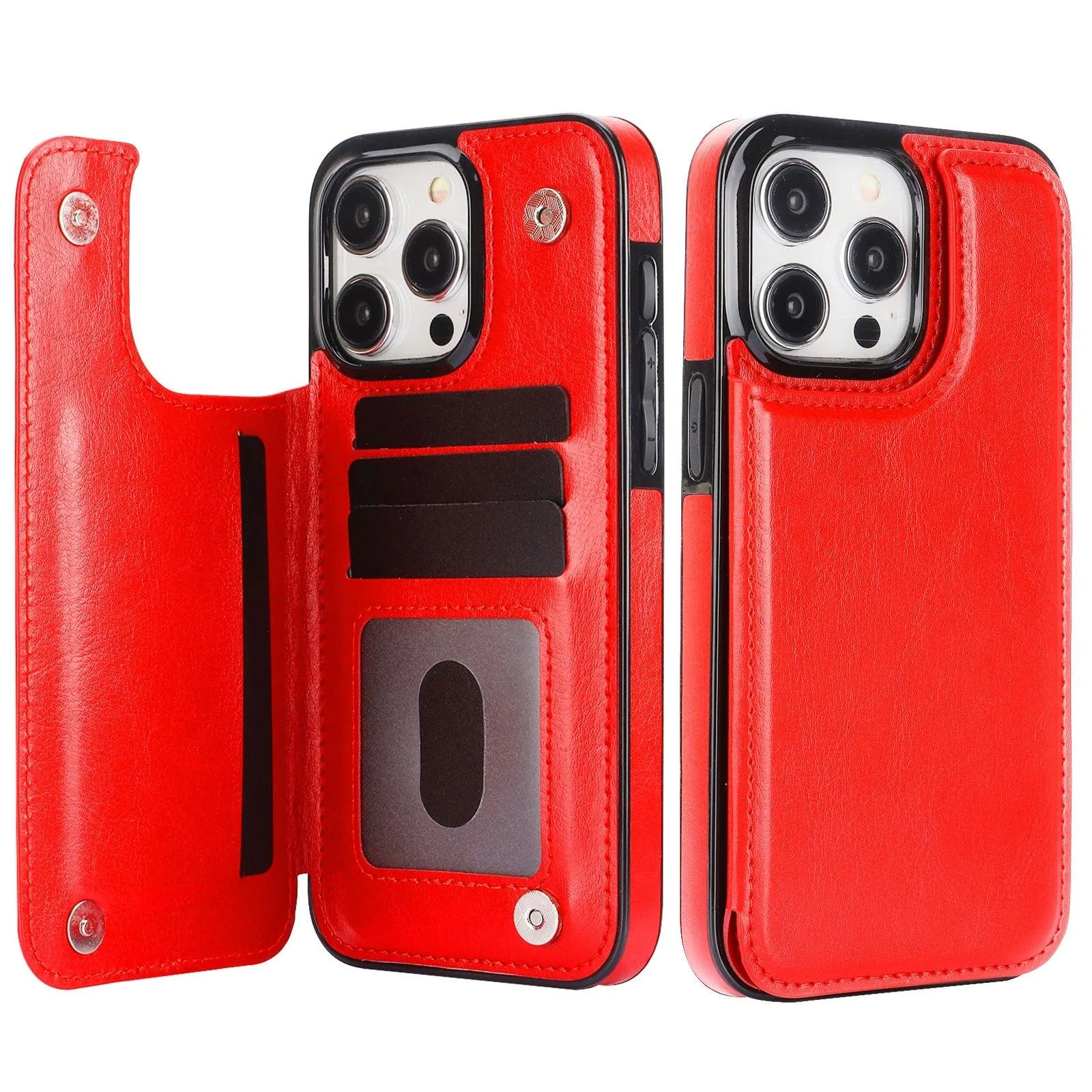 Vistor Leather Flip Wallet Case For iPhone 14-16 Series