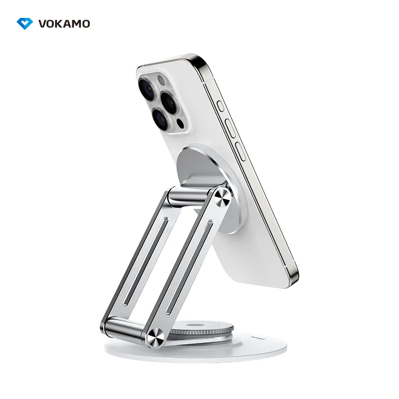 VOKAMO Alloy 360 Rotation Foldable Magnetic Phone Holder For Desk