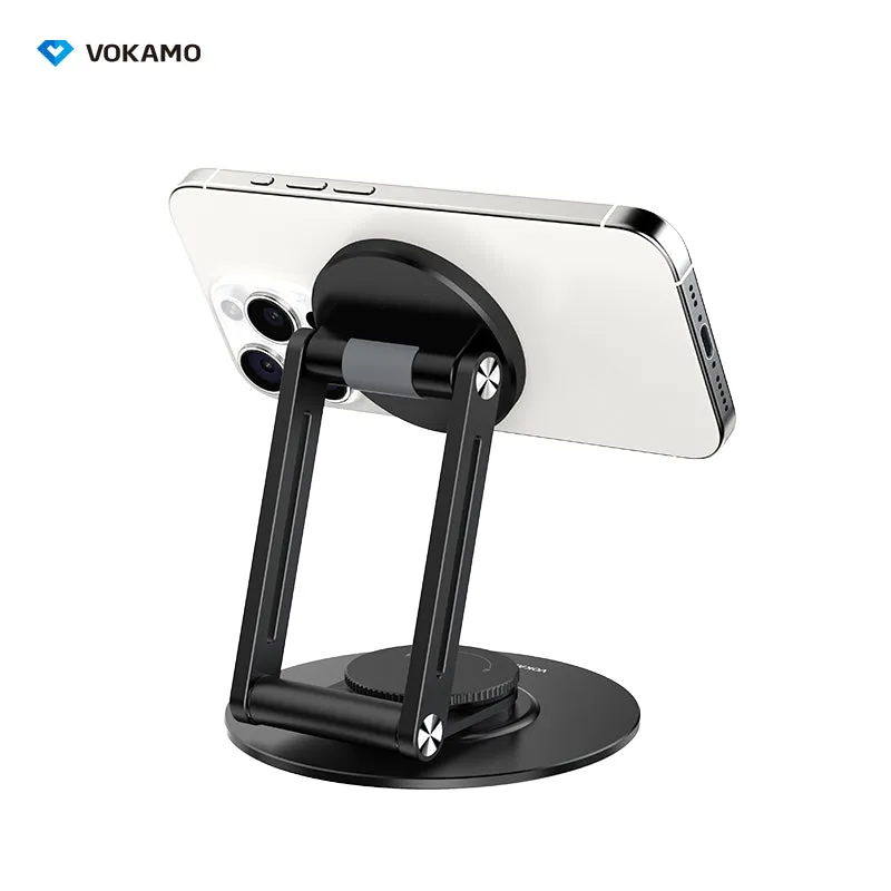 VOKAMO Alloy 360 Rotation Foldable Magnetic Phone Holder For Desk