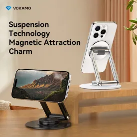 VOKAMO Alloy 360 Rotation Foldable Magnetic Phone Holder For Desk