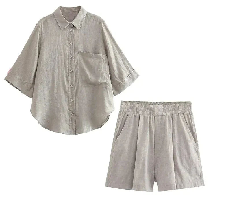 Wendy - Cotton and linen blend two piece set