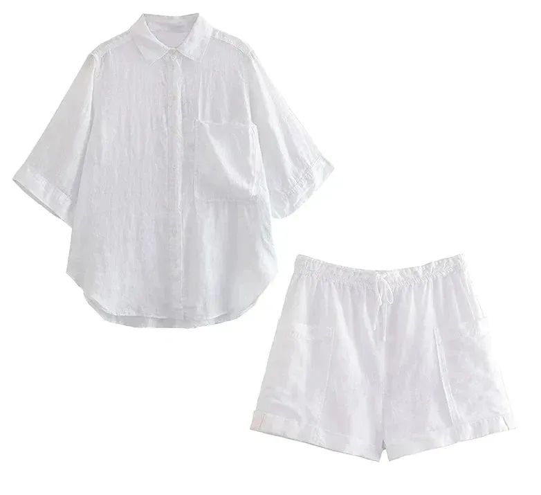 Wendy - Cotton and linen blend two piece set