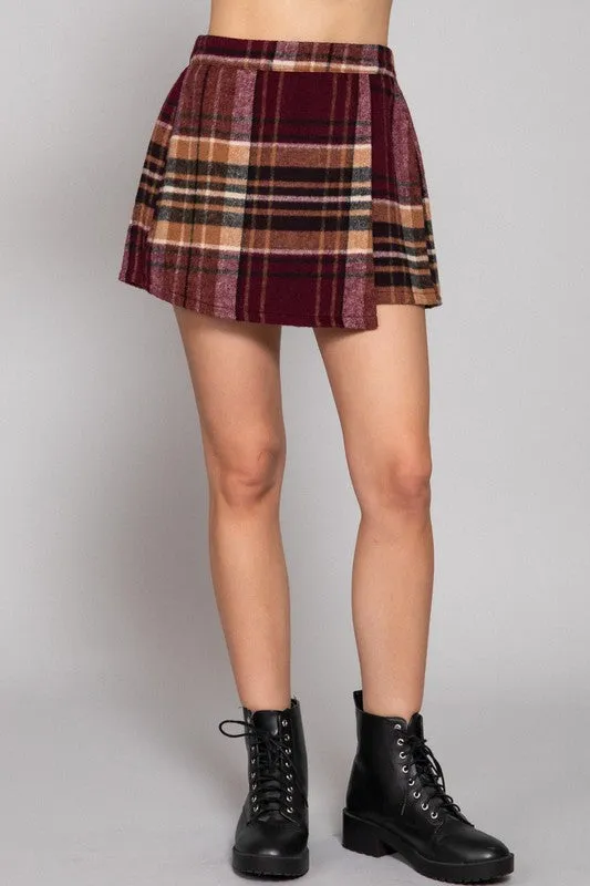 WENDY WRAP PLAID JACQUARD SKORT