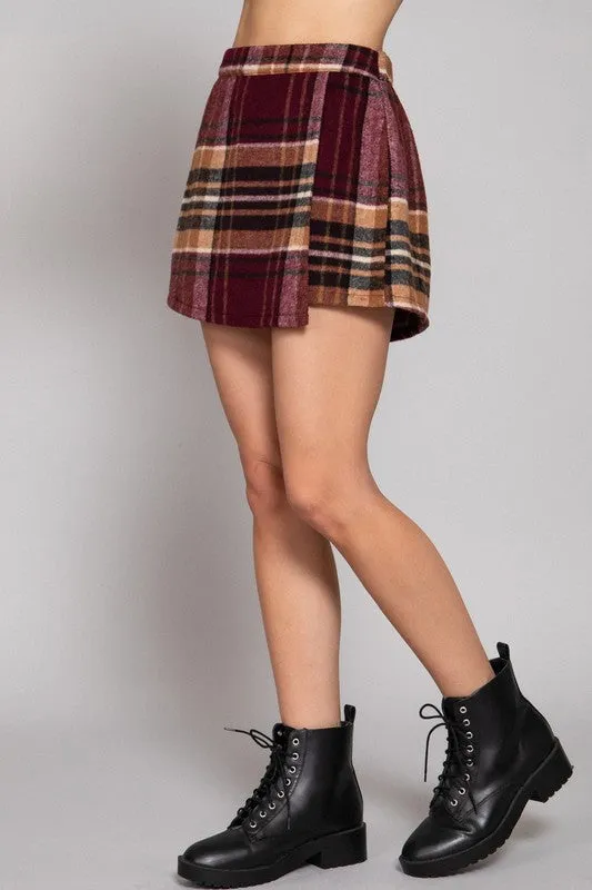 WENDY WRAP PLAID JACQUARD SKORT