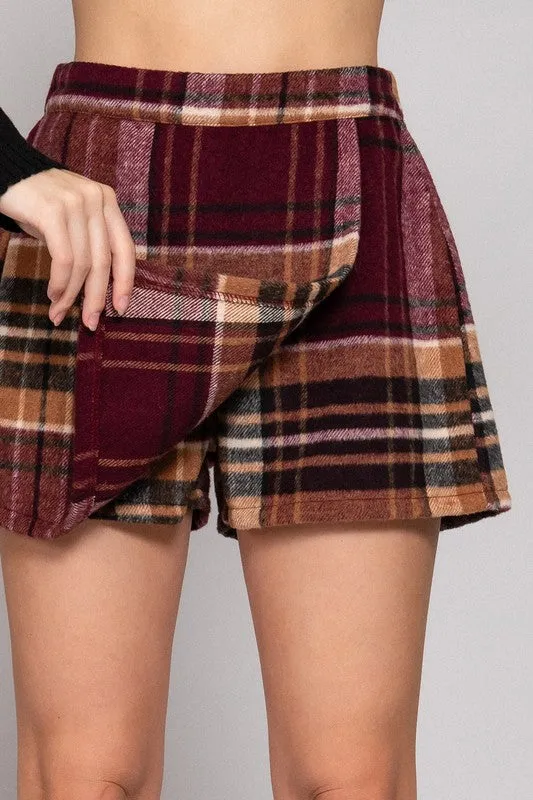 WENDY WRAP PLAID JACQUARD SKORT