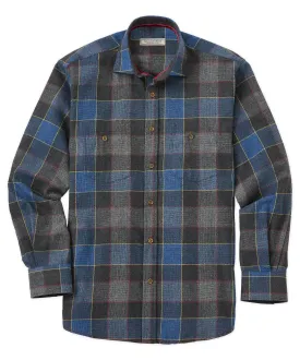 Windowpane Plaid Long Sleeve Sport Shirt