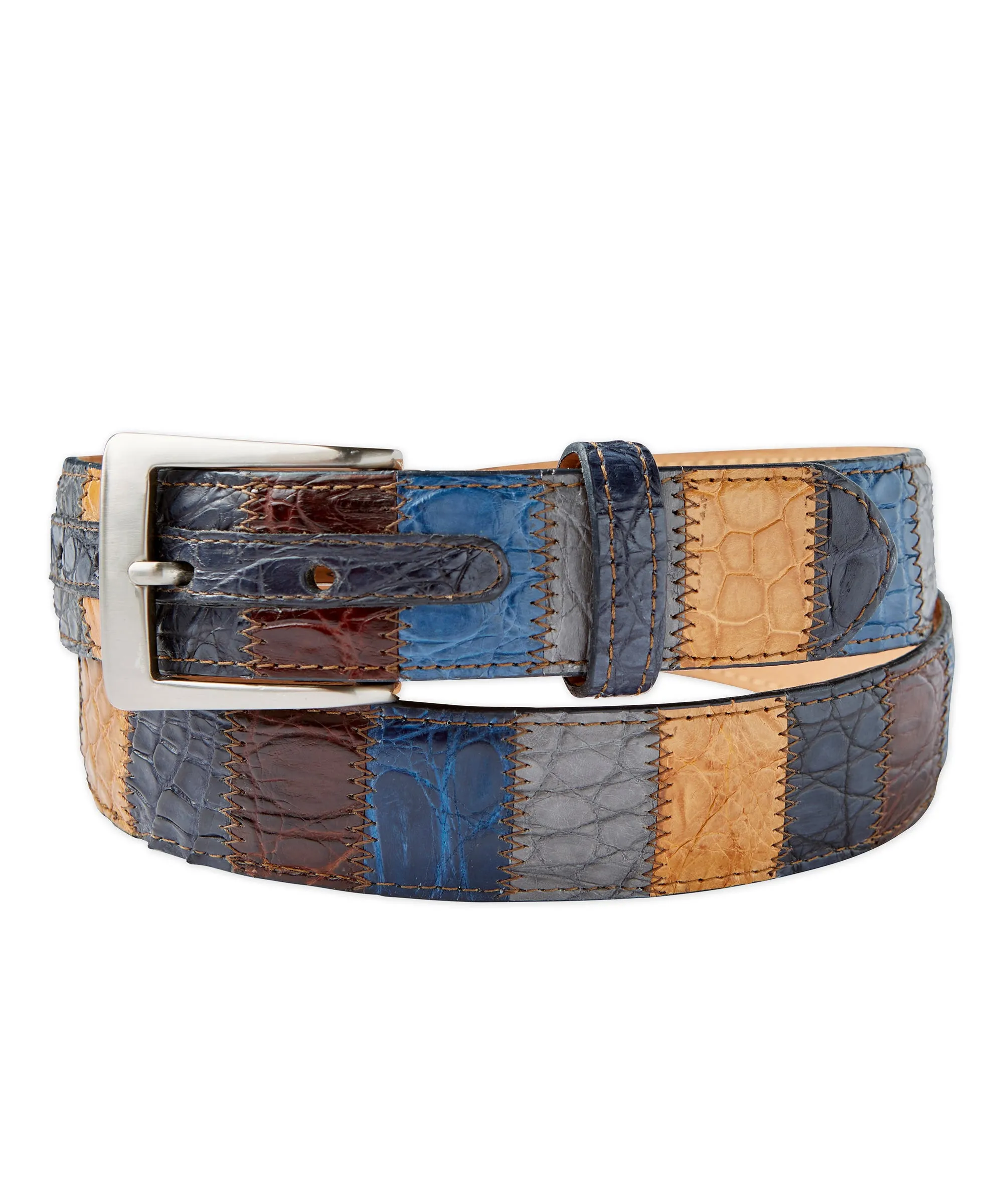 w.kleinberg Vertical Patchwork Alligator Belt