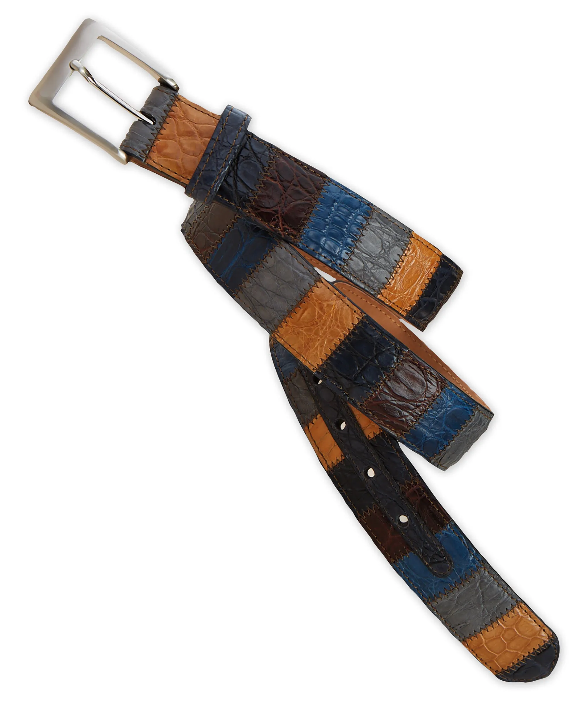 w.kleinberg Vertical Patchwork Alligator Belt