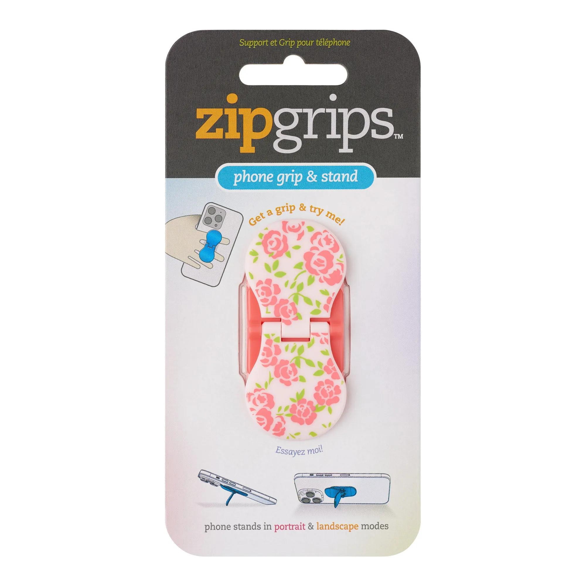 ZipGrips Phone Holder - Pink Flowers