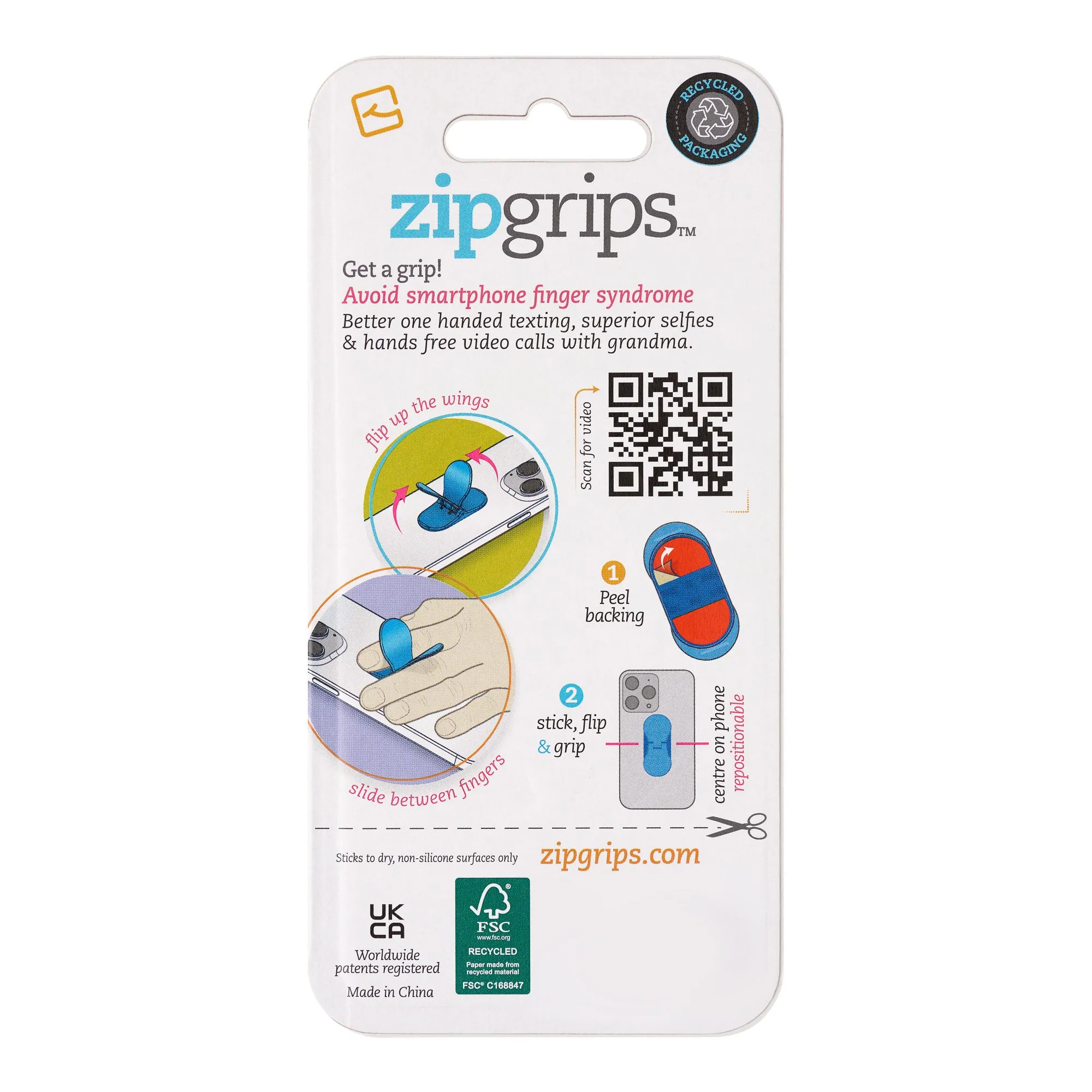 ZipGrips Phone Holder - Red Tartan