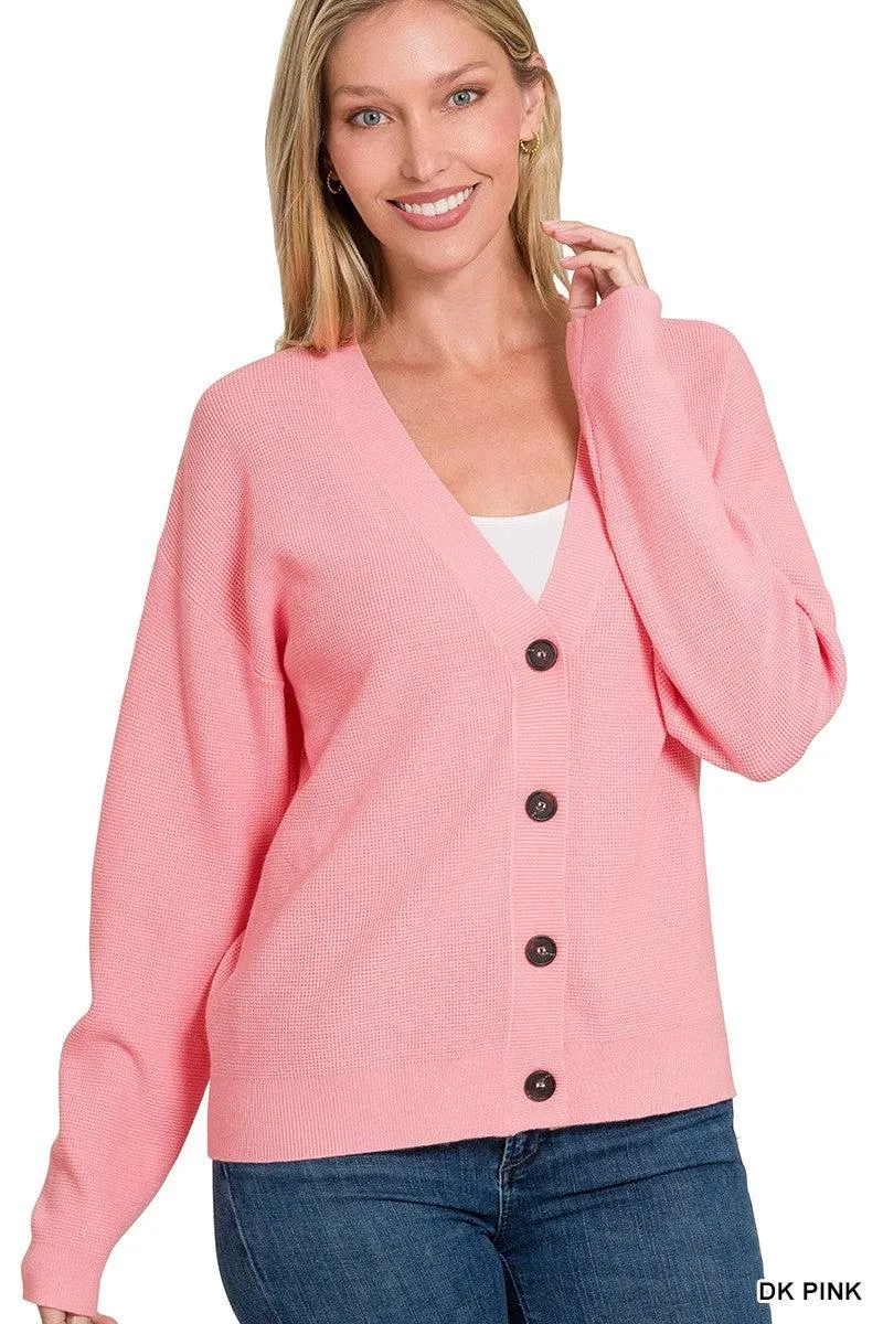 Zoey Viscose Sweater Cardigan Pink